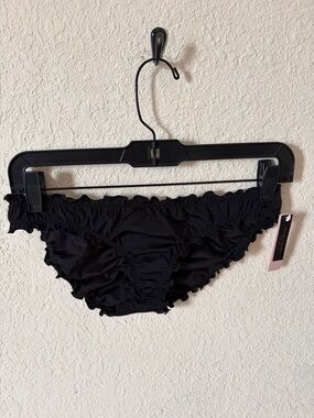 Victoria's Secret Black Ruffled Bikini Bottom - Size S